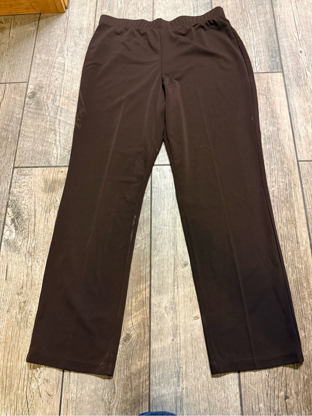 Susan Graver Women’s Large Brown Pull On Straight Leg Pants